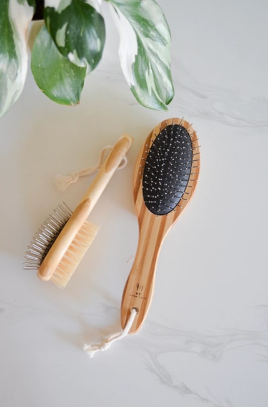 Eco-friendly bamboo pet brush (L)